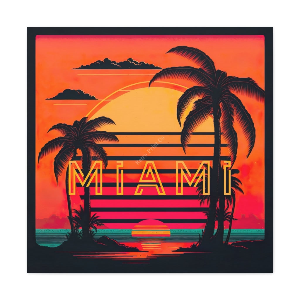 Travel To An 80S Miami Sunset - An Epic Pop Art Adventure! 30 X / Premium Gallery Wraps (1.25)