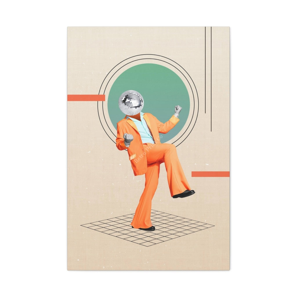 Boogie Man: Nostalgic Disco Canvas Print Wall Art 24 X 36 / Premium Gallery Wraps (1.25)