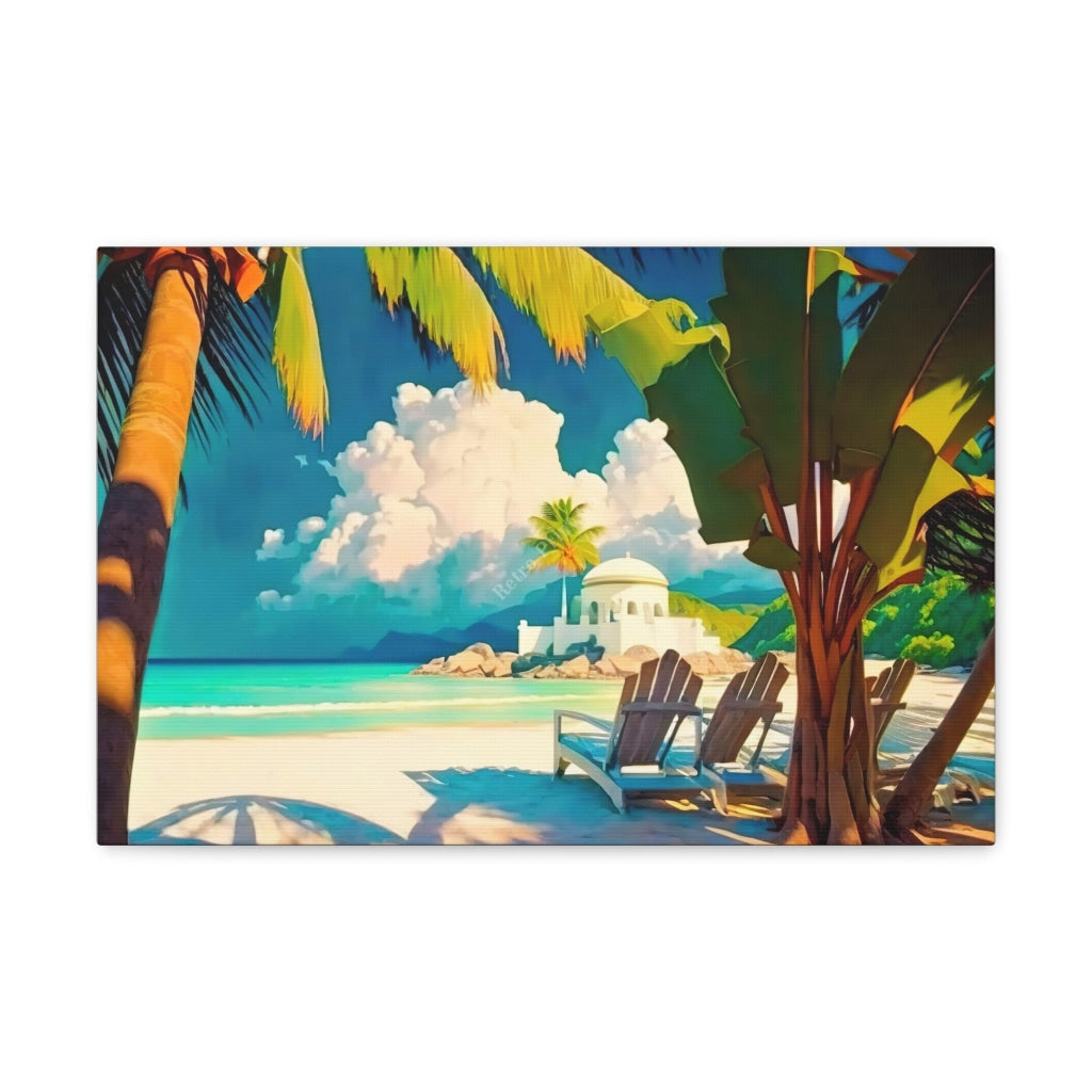 Dive Into A Mediterranean Beach Paradise: Canvas Print Wall Art 18 X 12 / Premium Gallery Wraps