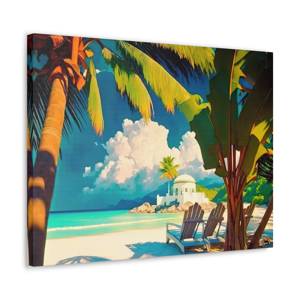Dive Into A Mediterranean Beach Paradise: Canvas Print Wall Art