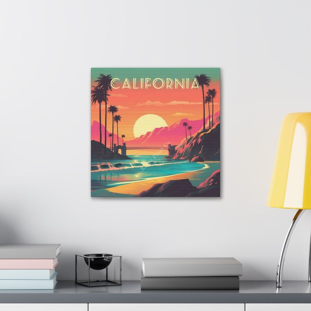 Invoke Golden Memories With A Vintage California Travel Poster Canvas