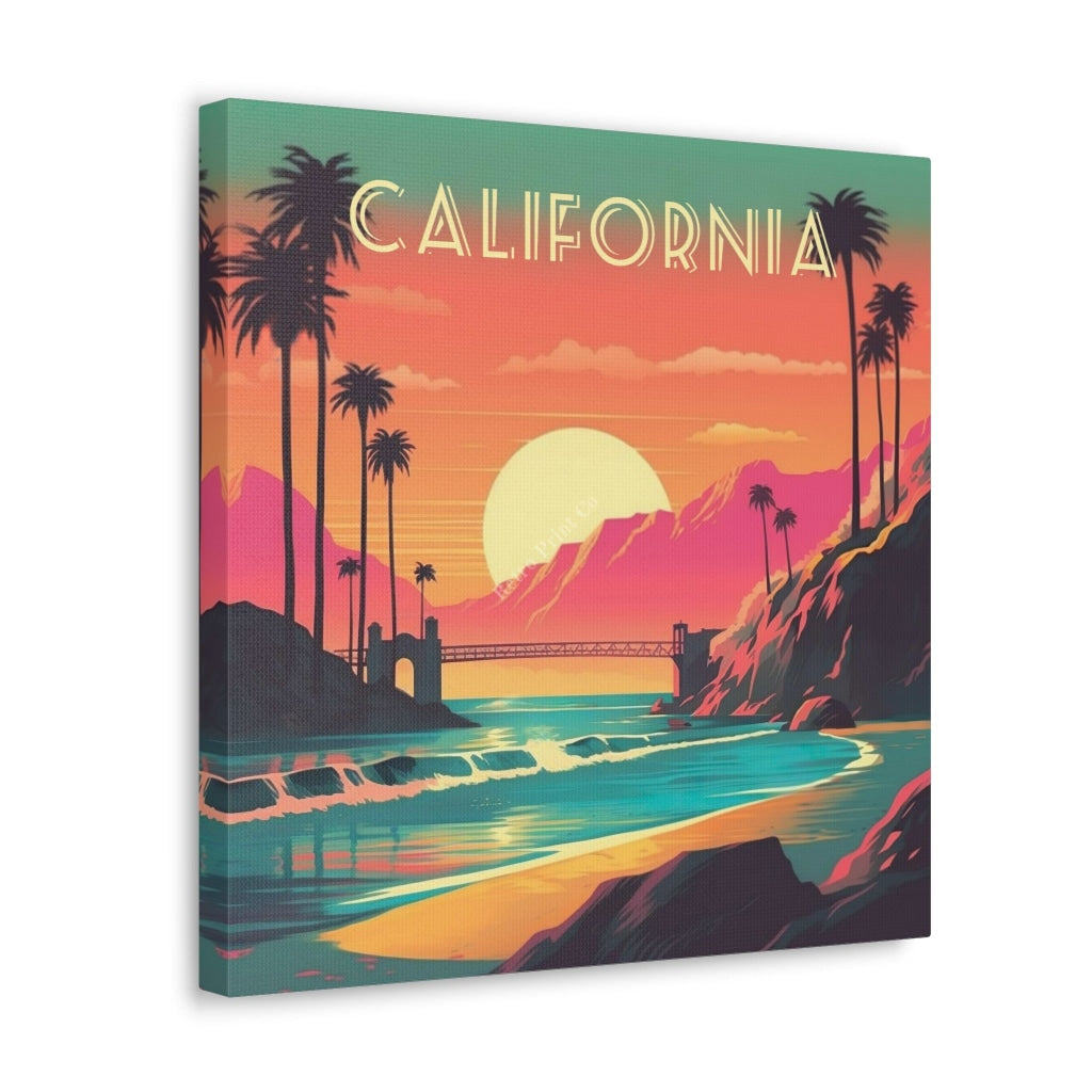 Invoke Golden Memories With A Vintage California Travel Poster Canvas