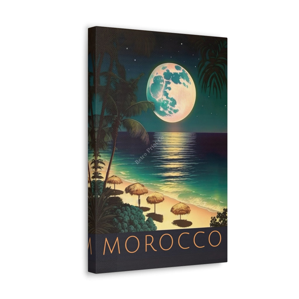 The Allure Of A Moonlit Beach In Morocco Canvas