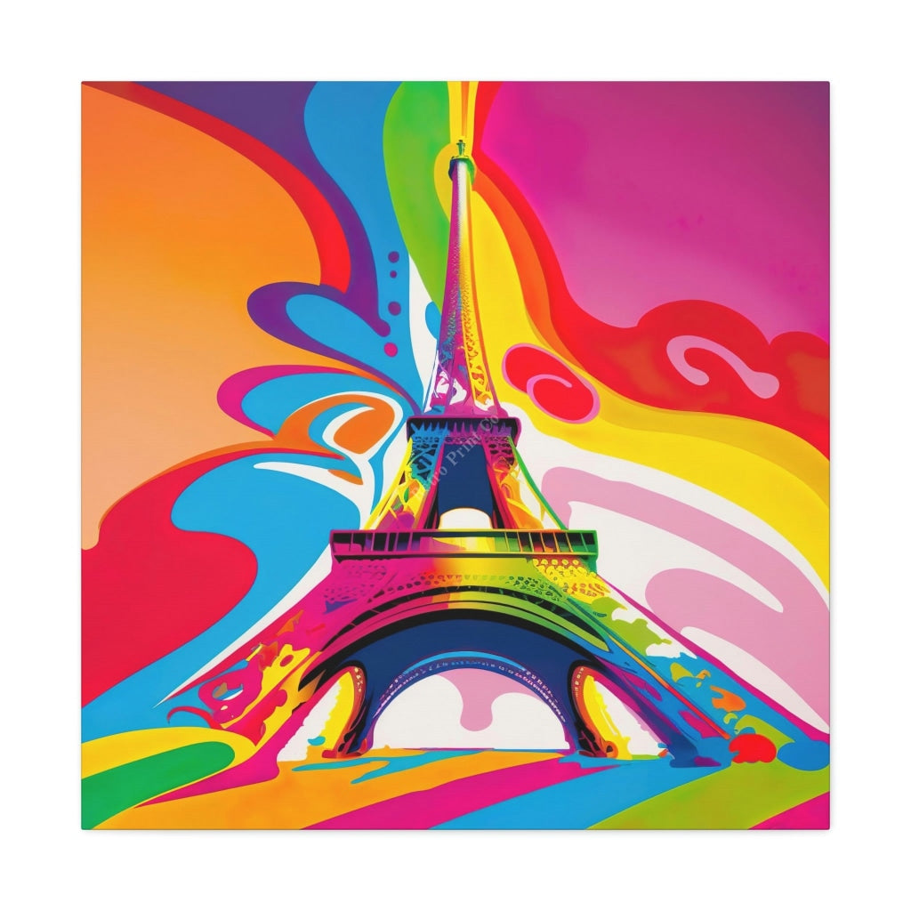 The Eiffel Tower Transformed: A Psychedelic Take On A Classic 30 X / Premium Gallery Wraps (1.25)