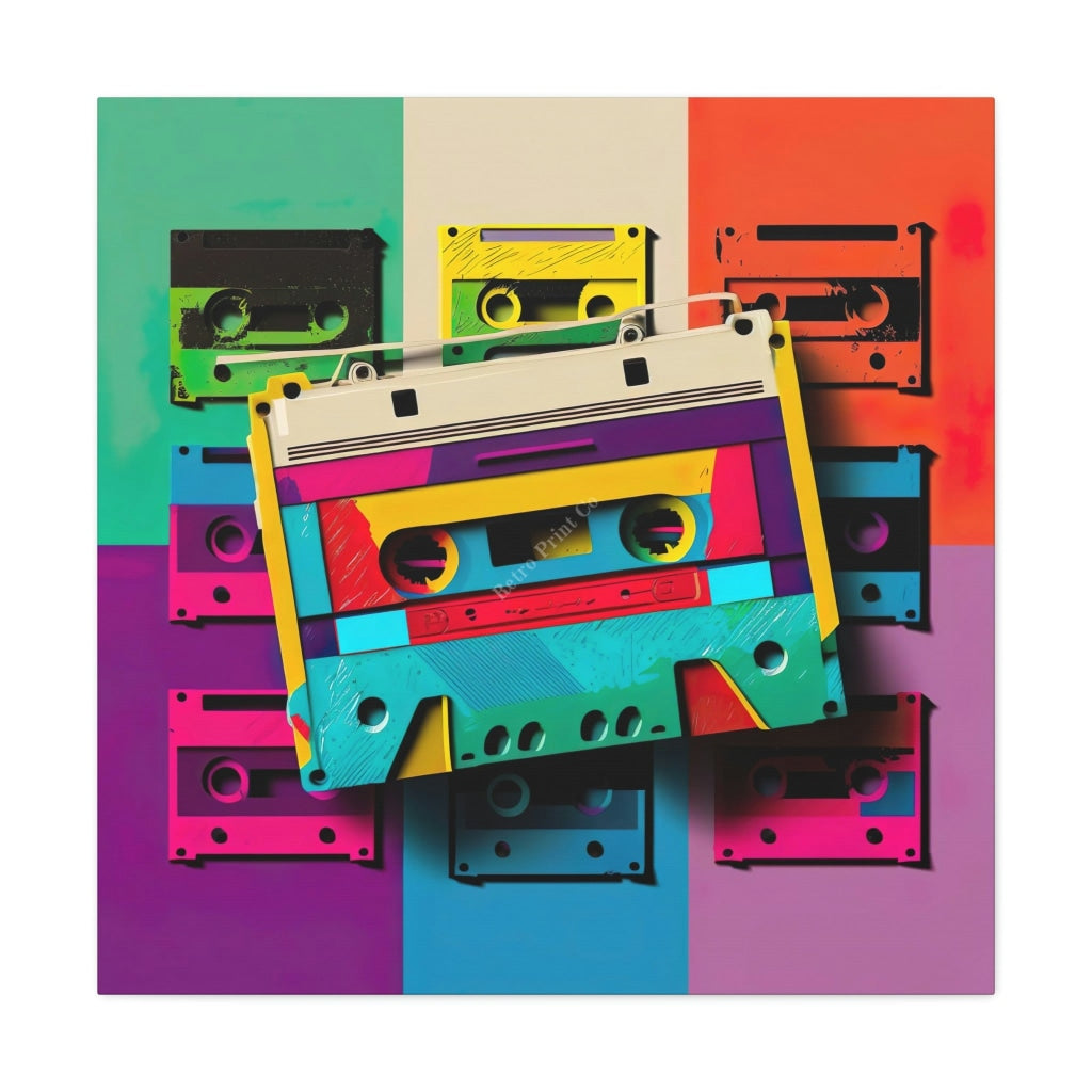 Relive The Retro Days - A Colorful Pop Art Cassette Portrait! 30 X / Premium Gallery Wraps (1.25)