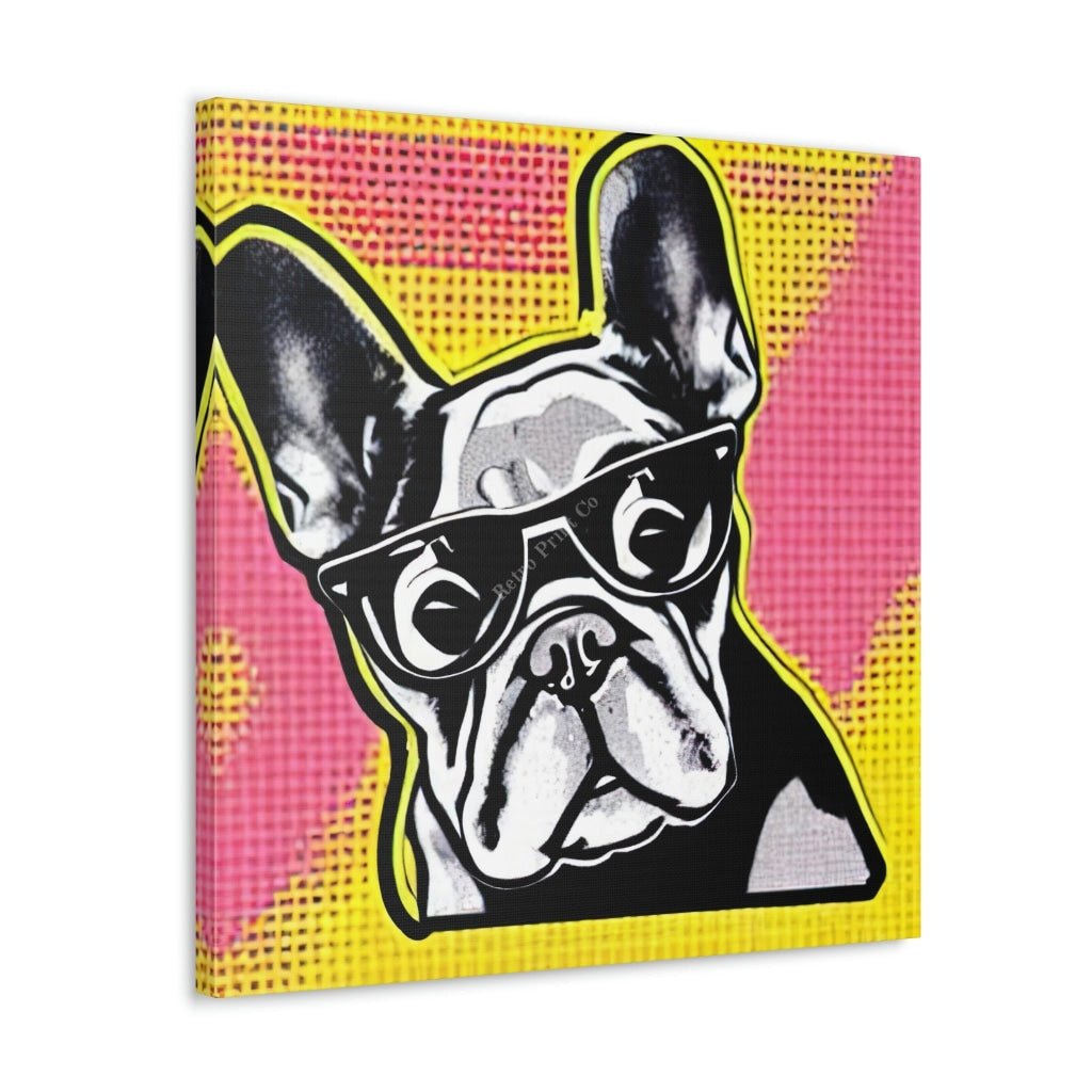Unleash Your Inner Cool - A French Bulldog Pop Art Portrait! Canvas